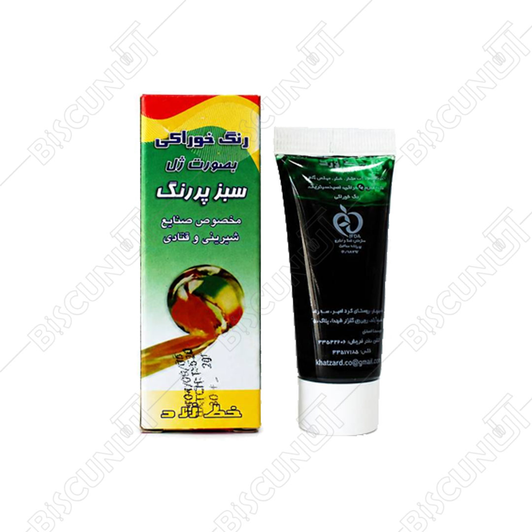 رنگ خوراکی ژله ای سبز (خط زرد)