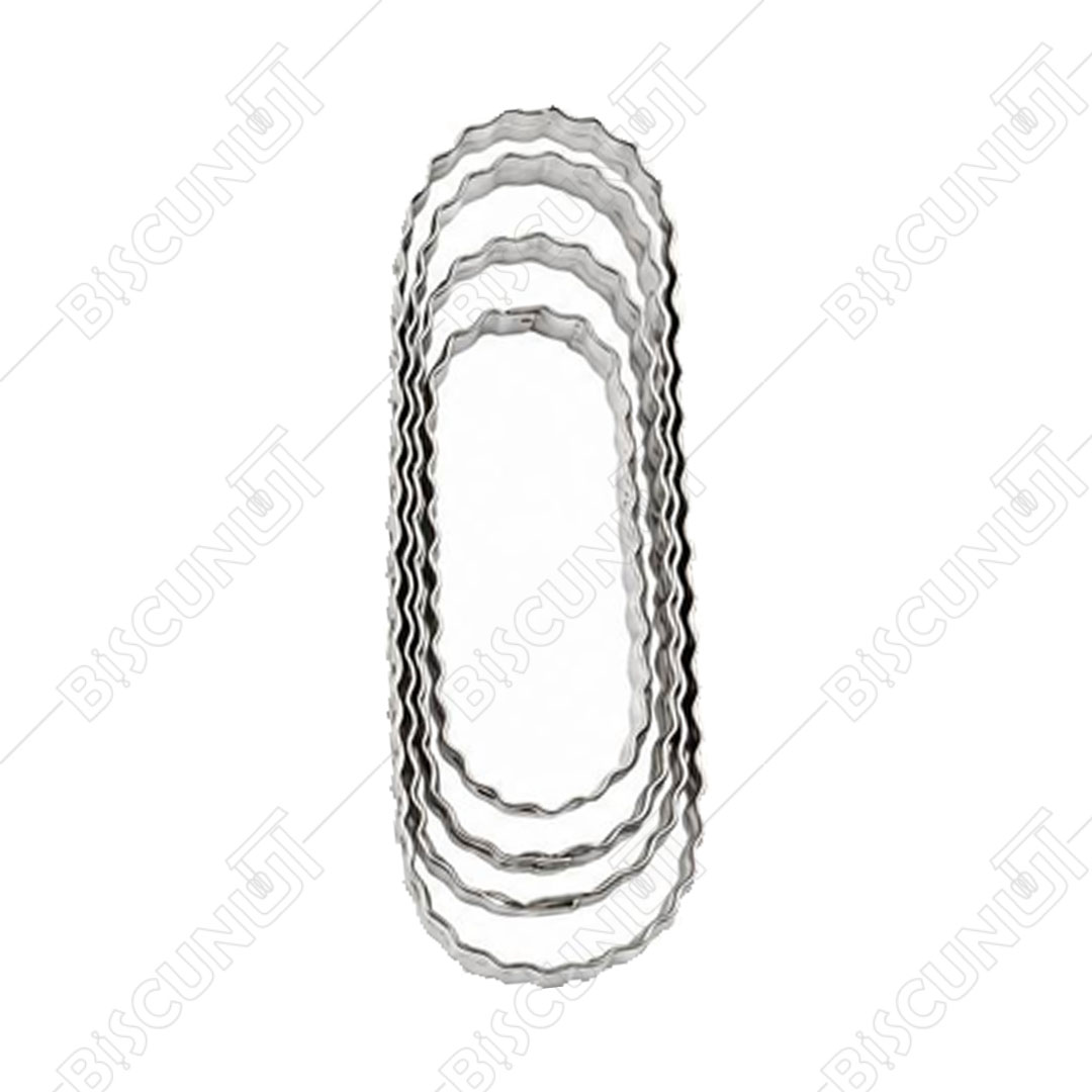 کاتر استیل کنگره دار طرح بیضی (4 عددی)