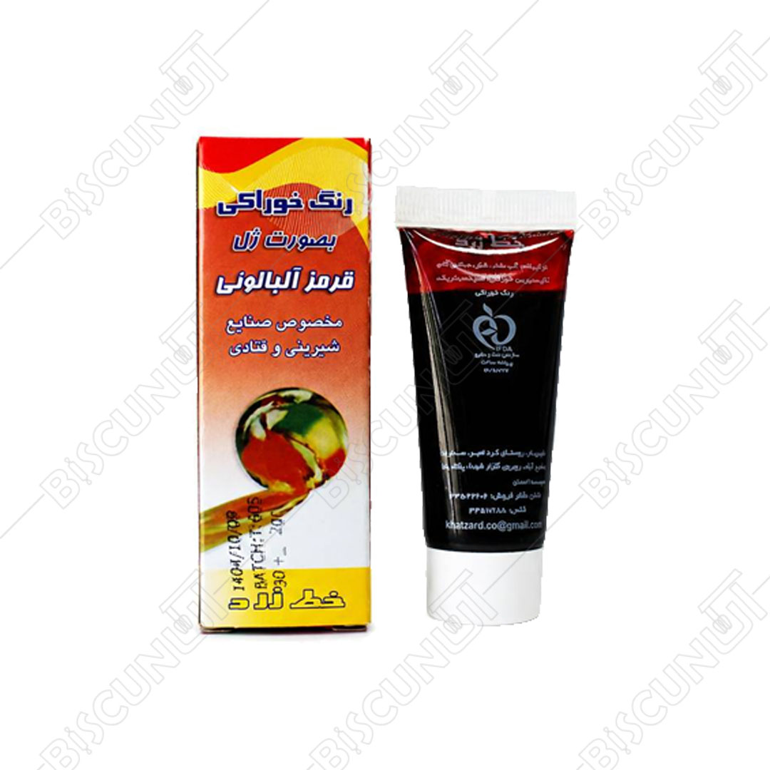 رنگ خوراکی ژله ای قرمز (خط زرد)
