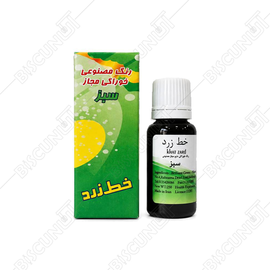 رنگ خوراکی قطره ای سبز (خط زرد)